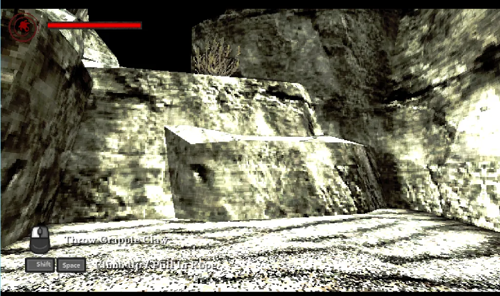 Idols of Ash horror scene with the dim light of the player's torch illuminating a narrow cavern path
